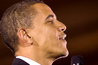 Sen. Barack Obama speaking at Keene State College