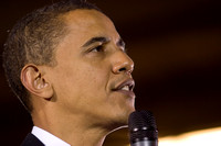 Sen. Barack Obama speaking at Keene State College